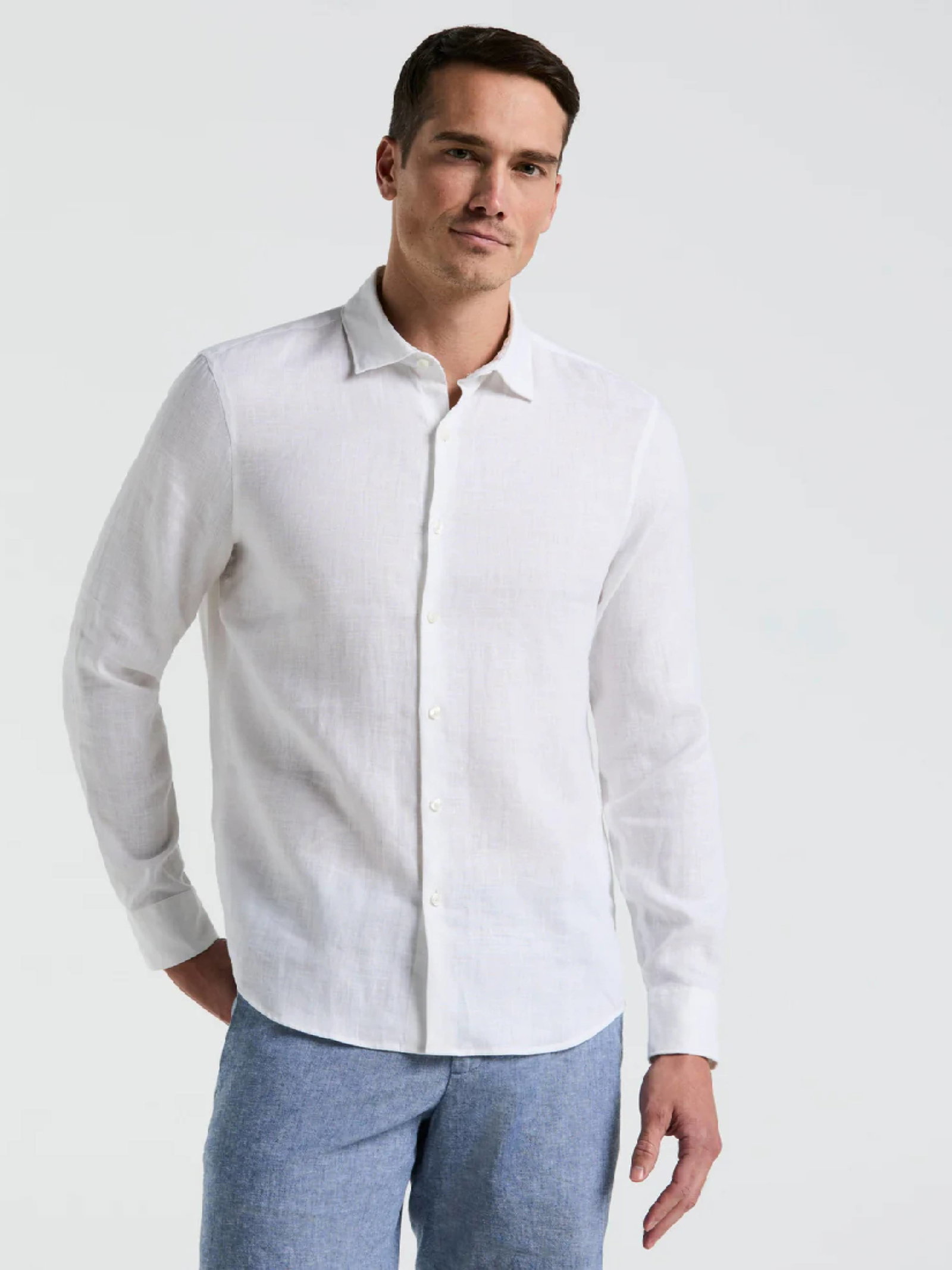 Men's Long Sleeve Solid Linen Blend Shirt Men's Long Sleeve Solid Linen Blend Shirt