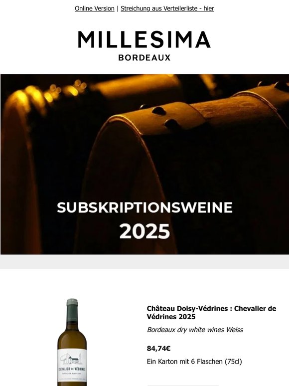 Bordeaux Subskription 2025: Neuerscheinungen des Tages