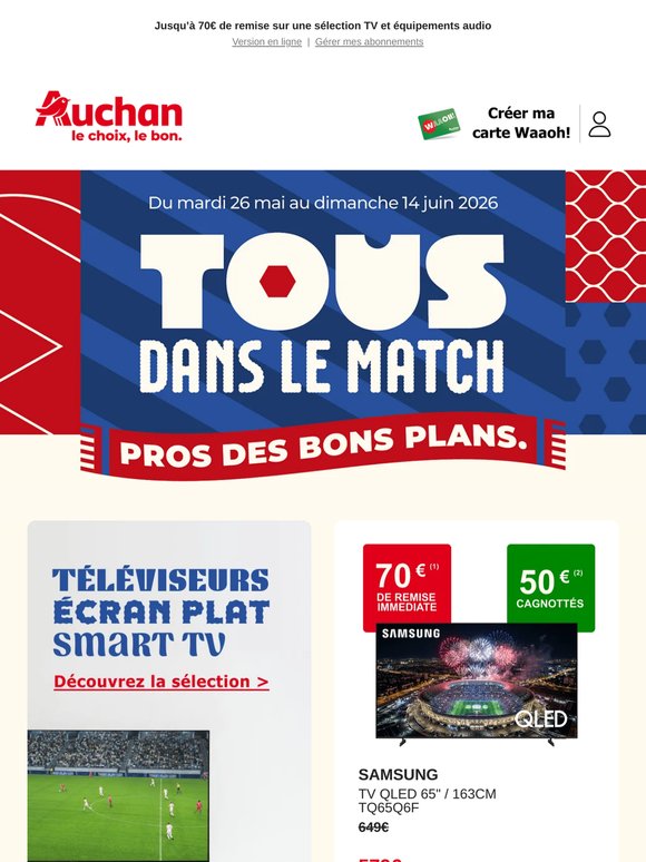 📺 Le match s’invite chez vous à prix réduit
