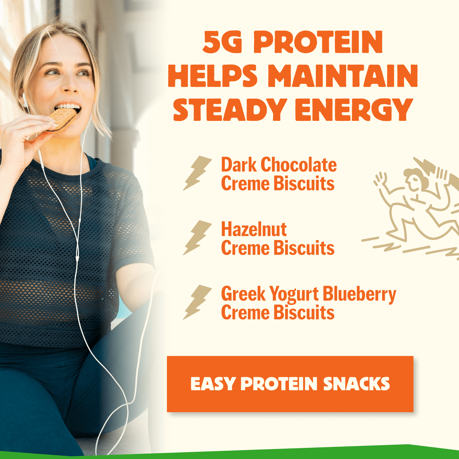 5g protein helps maintain steady energy.