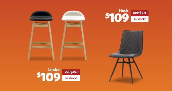 Linder stool and Husk chair