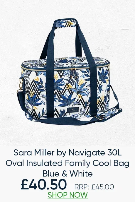 Sara Miller by Navigate 30L Oval Insulated Family Cool Bag Blue & White