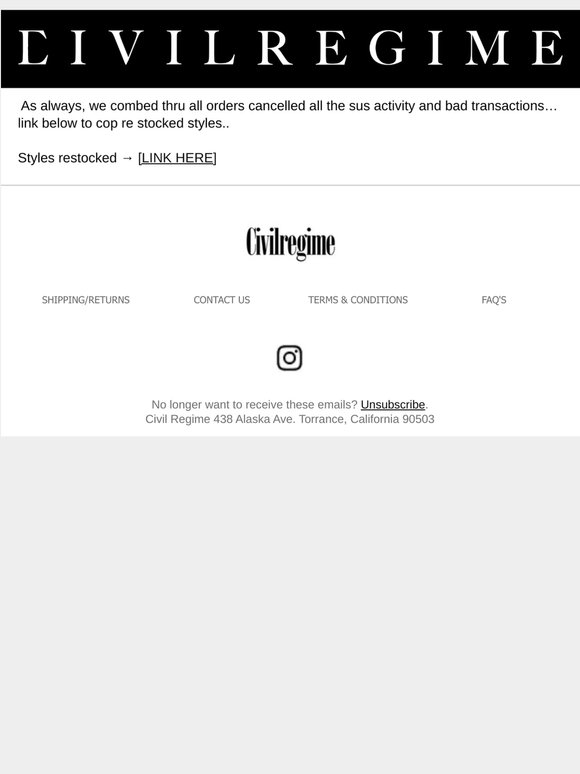 BOT/ Resellers & Fraud orders re stocked