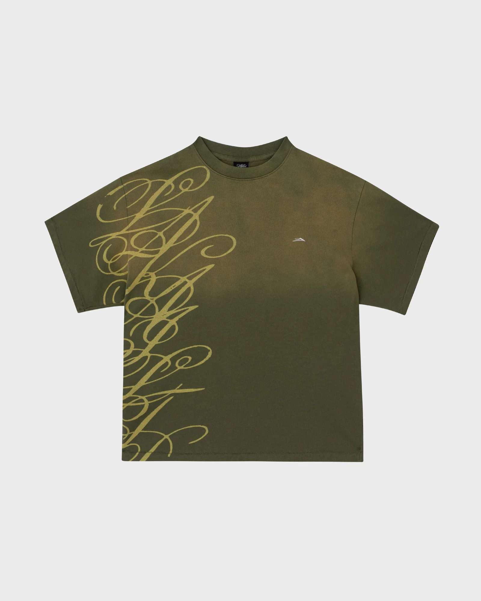 Image of Boxy Tee Signature Print - Sunfaded Green