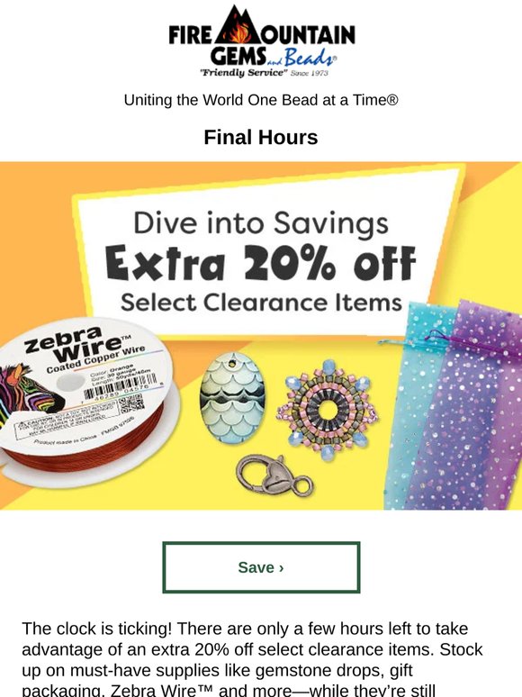 Final Hours: Save More on Clearance