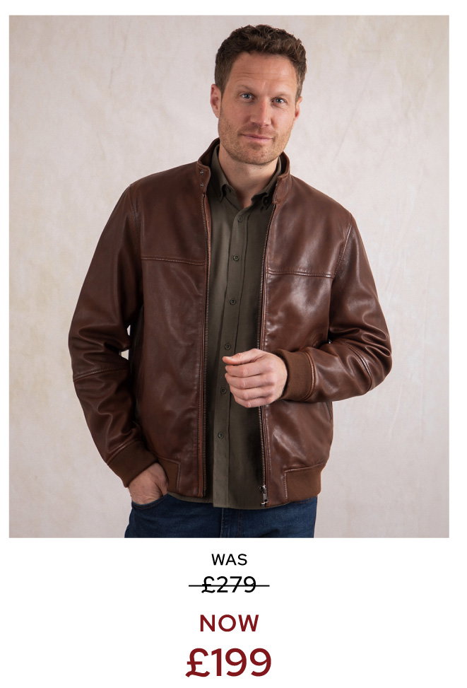 Hayton Leather Jacket Cognac
