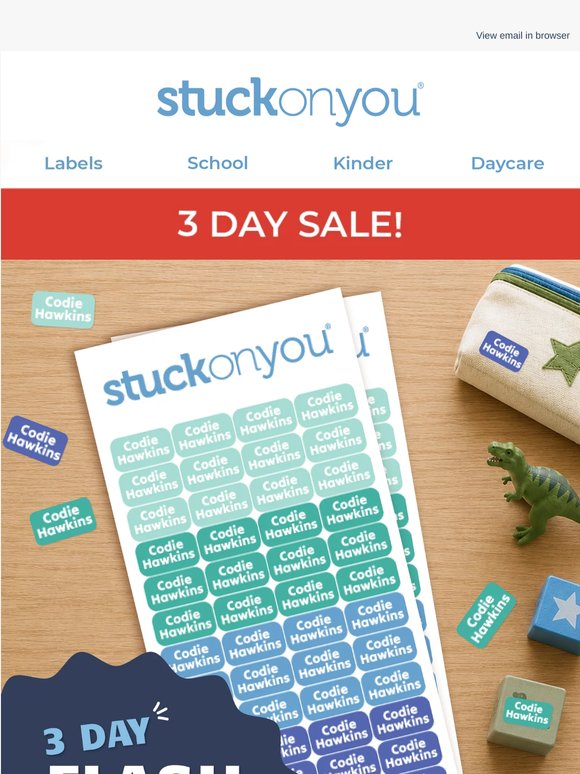 Flash Sale: $7.95 for 56 Name Labels ⚡