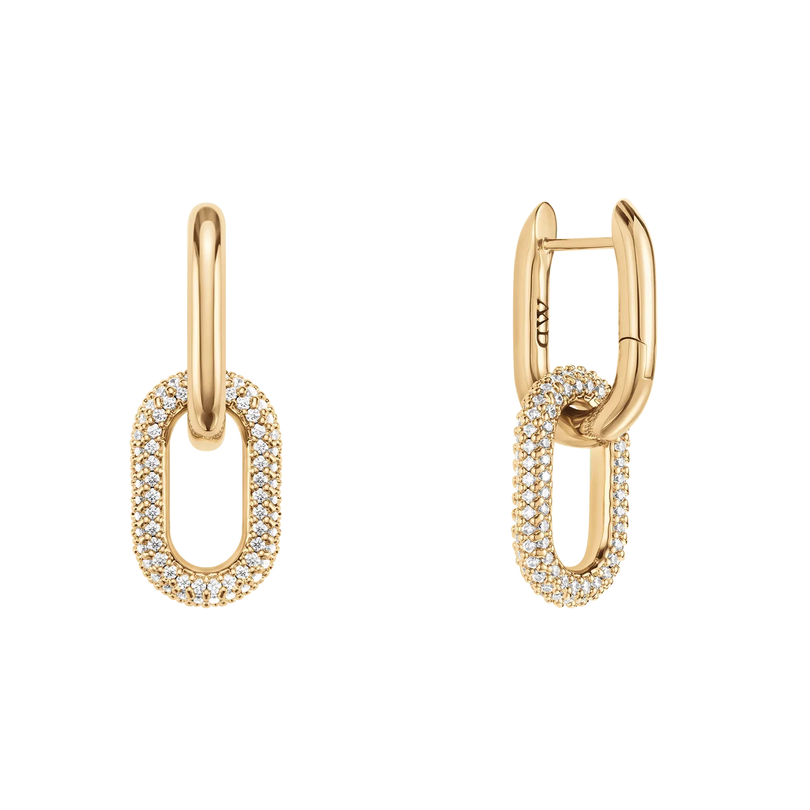 Image of Crystal Link Earrings Gold