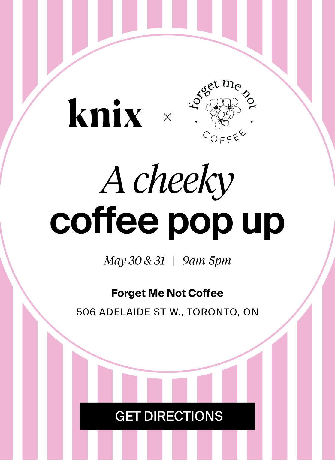 A cheeky coffee pop up - May 30th & 31st from 9-5pm in collaboration with Forget me Not Coffee - Get Directions