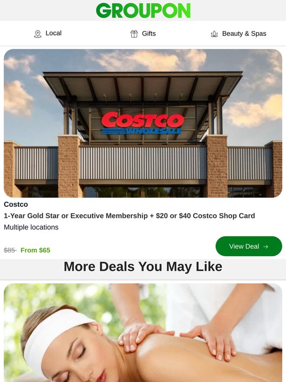 Costco Membership + $45 Shop Card from $65