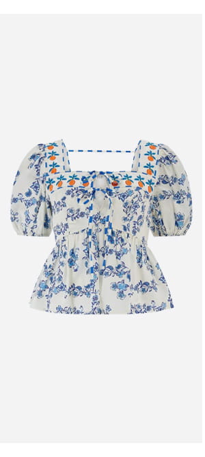 Presley Top In Ceramic Floral