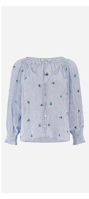 Mariah Top In Bluebell Embroidery
