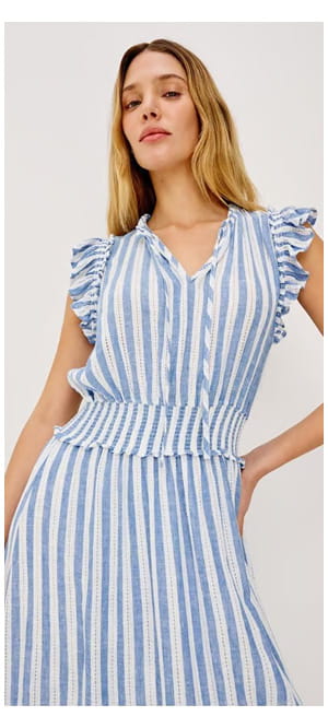 Garden Dress In Atlantic Stripe