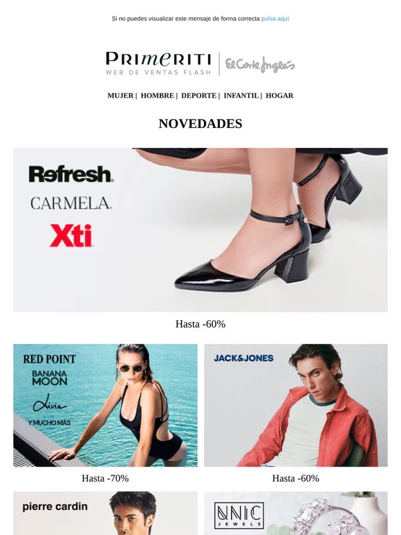 Refresh, Xti, Banana Moon, Jack & Jones y Pierre Cardin