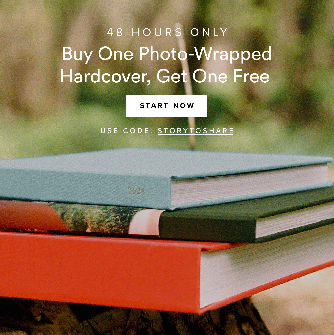 Buy One Photo-Wrapped Hardcover, Get One Free