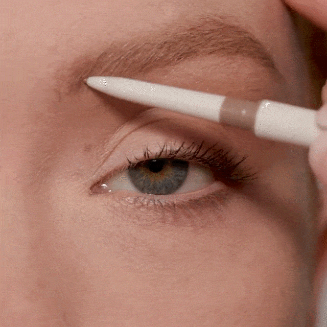brow pencils applied on model