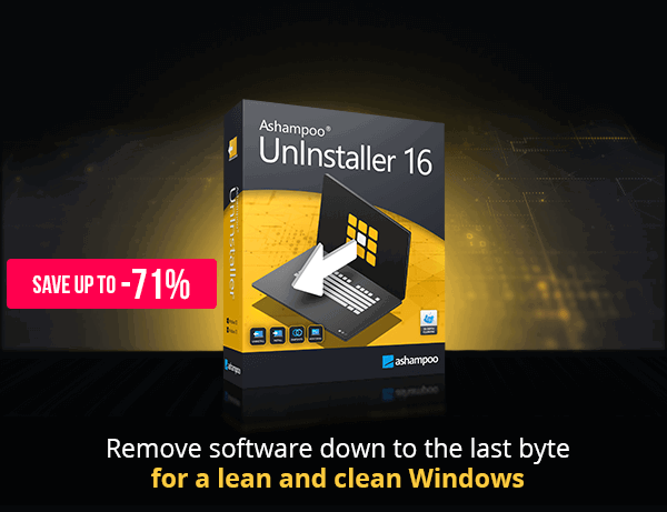 Ashampoo® UnInstaller 16 | Remove software down to the last byte for a lean and clean Windows