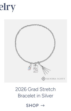 2026 grad stretch bracelet in silver