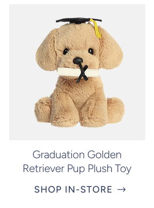 graduation golden retriever pup plush toy