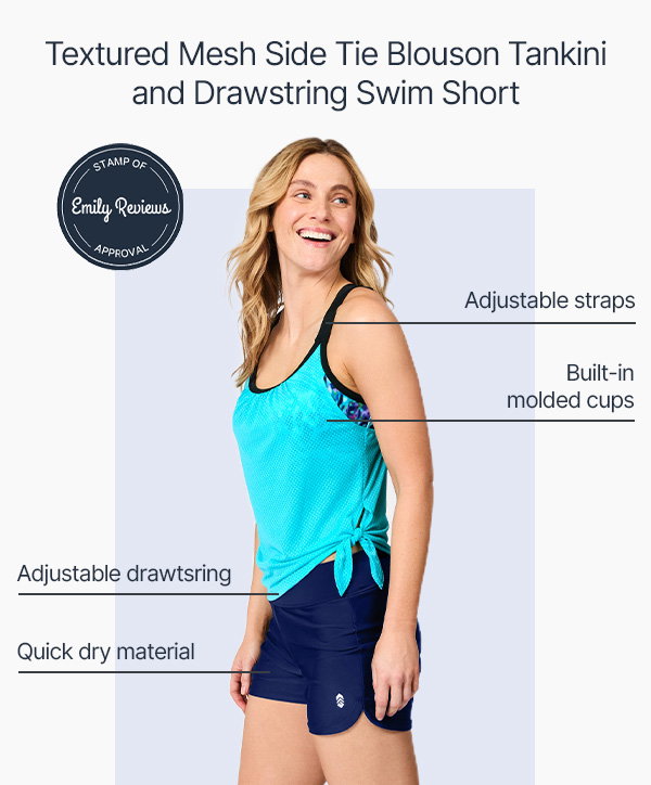 women's tankini and drawstring swim short