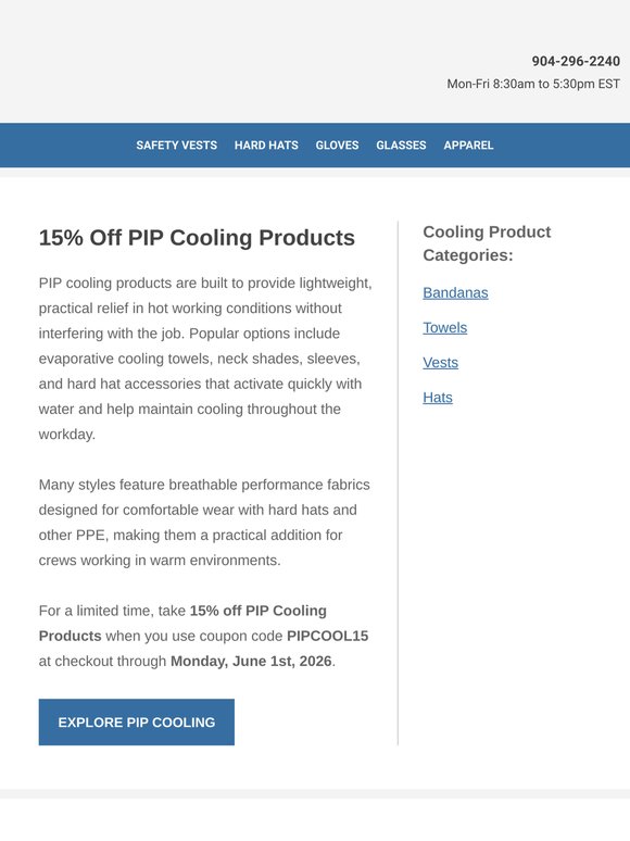 Final Days to Save on PIP Cooling Gear