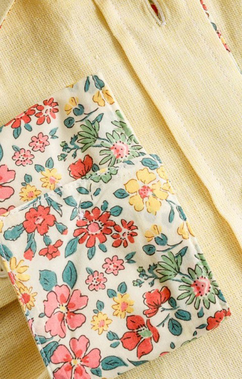 Ladies Linen Rich Shirt Trimmed with Liberty Fabric