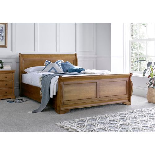 Toulon Wooden Sleigh Bed Oak