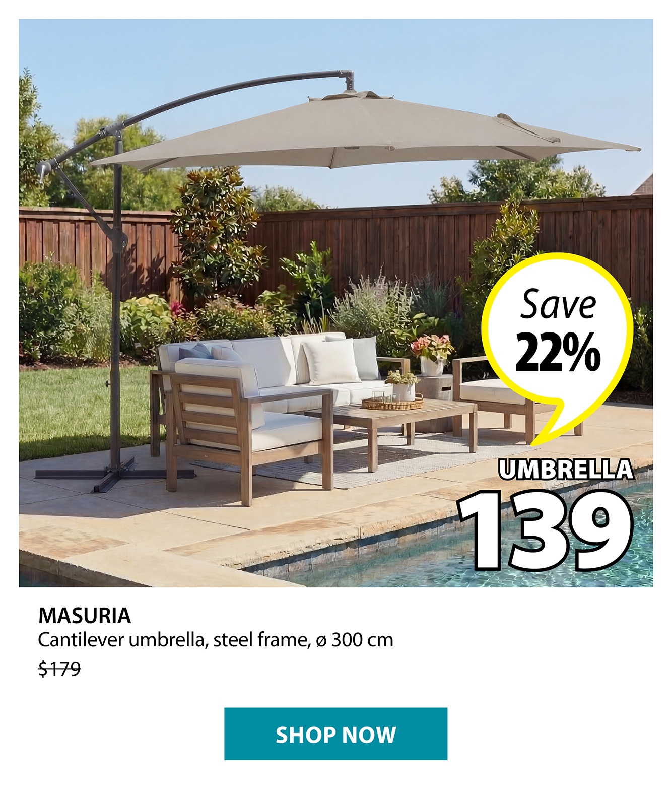 MASURIA Cantilever umbrella | Save 22%