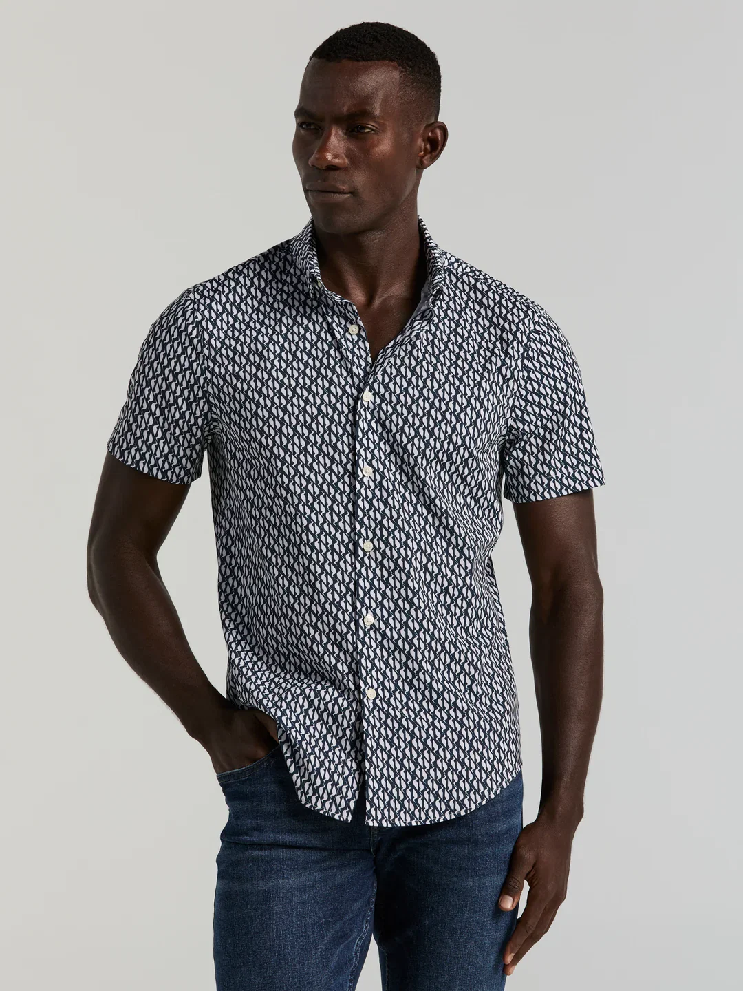 Slim Fit Wave Print Shirt