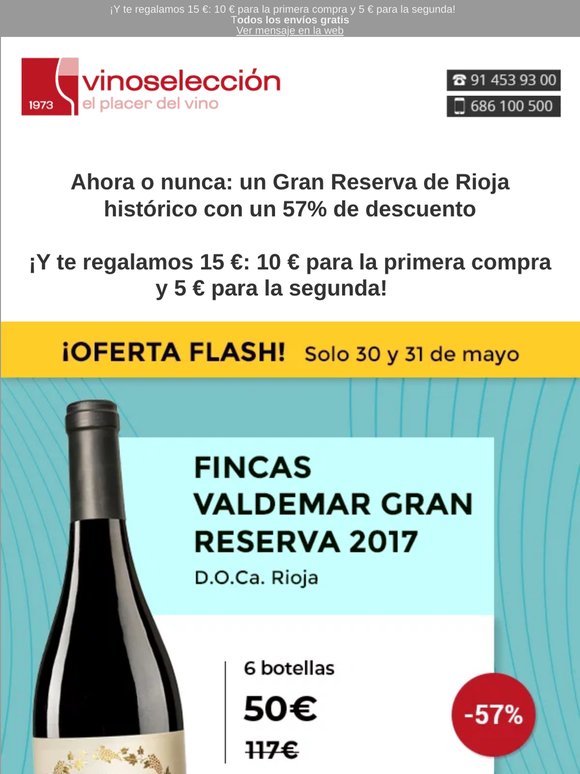 ¡Oferta flash! ¡57% DTO! Un Gran Reserva de un Rioja histórico | Fincas Valdemar Gran Reserva 2017