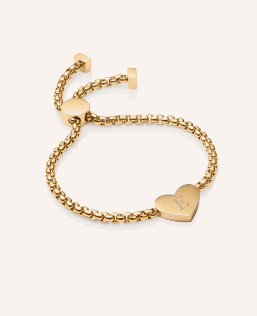 Initial Heart Bracelet (Gold)