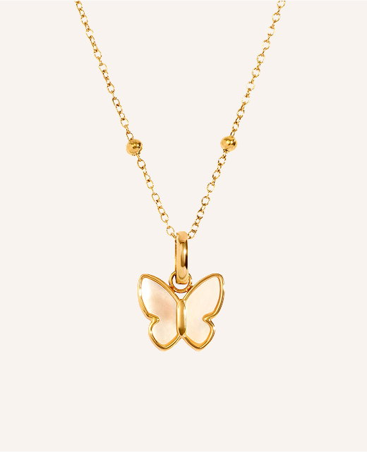 Pearl Butterfly Necklace (Gold)