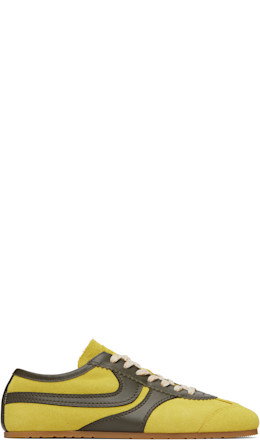 Yellow & Khaki Suede Sneakers - Dries Van Noten
