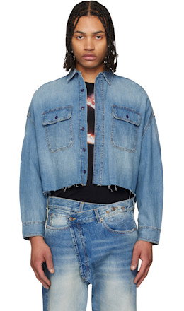 Blue Cropped Denim Shirt - R13