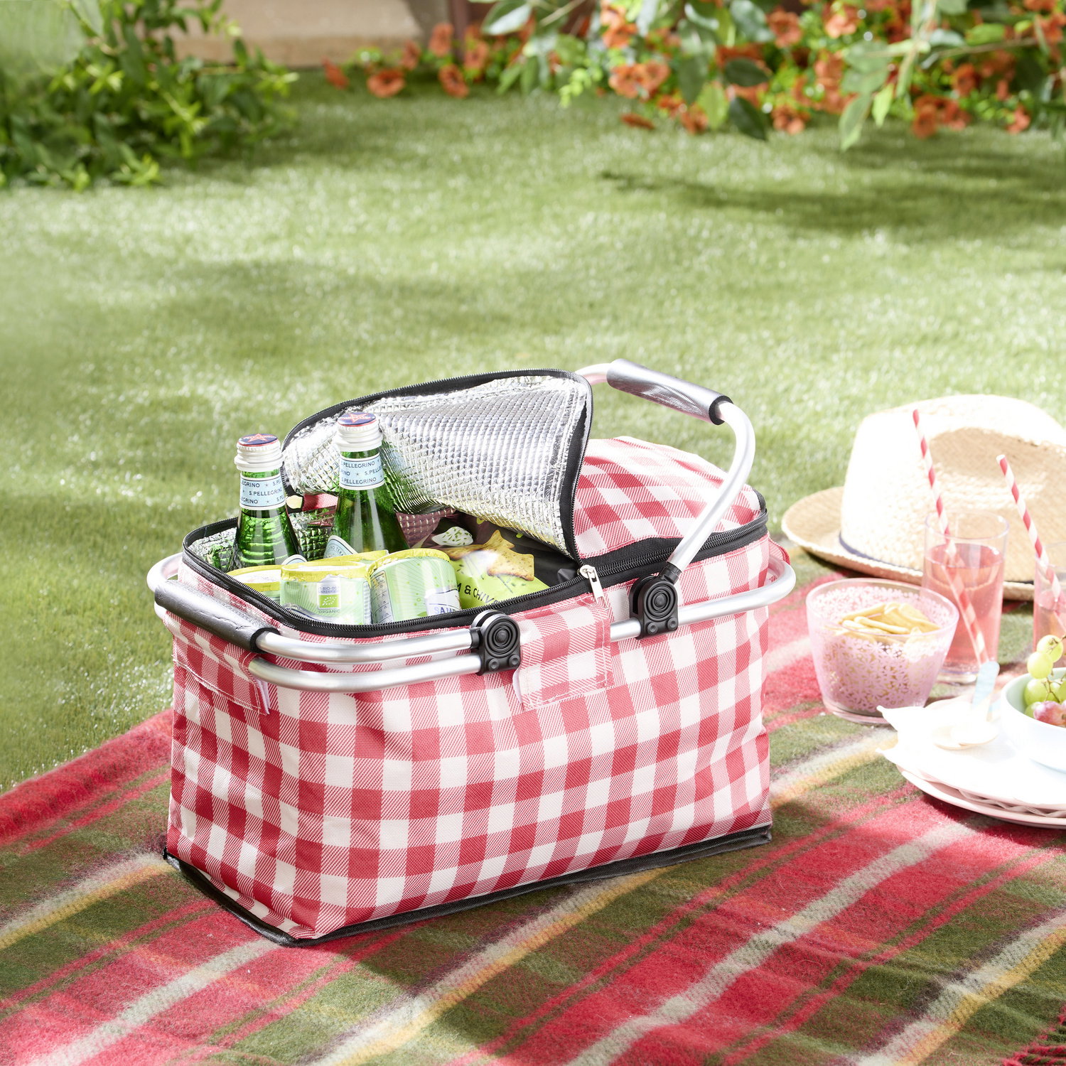 Picknickkorb isoliert & faltbar Basilico