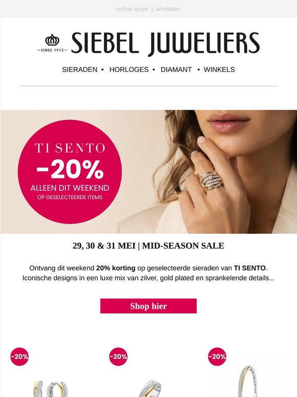20% korting op TI SENTO | Mid-Season Sale