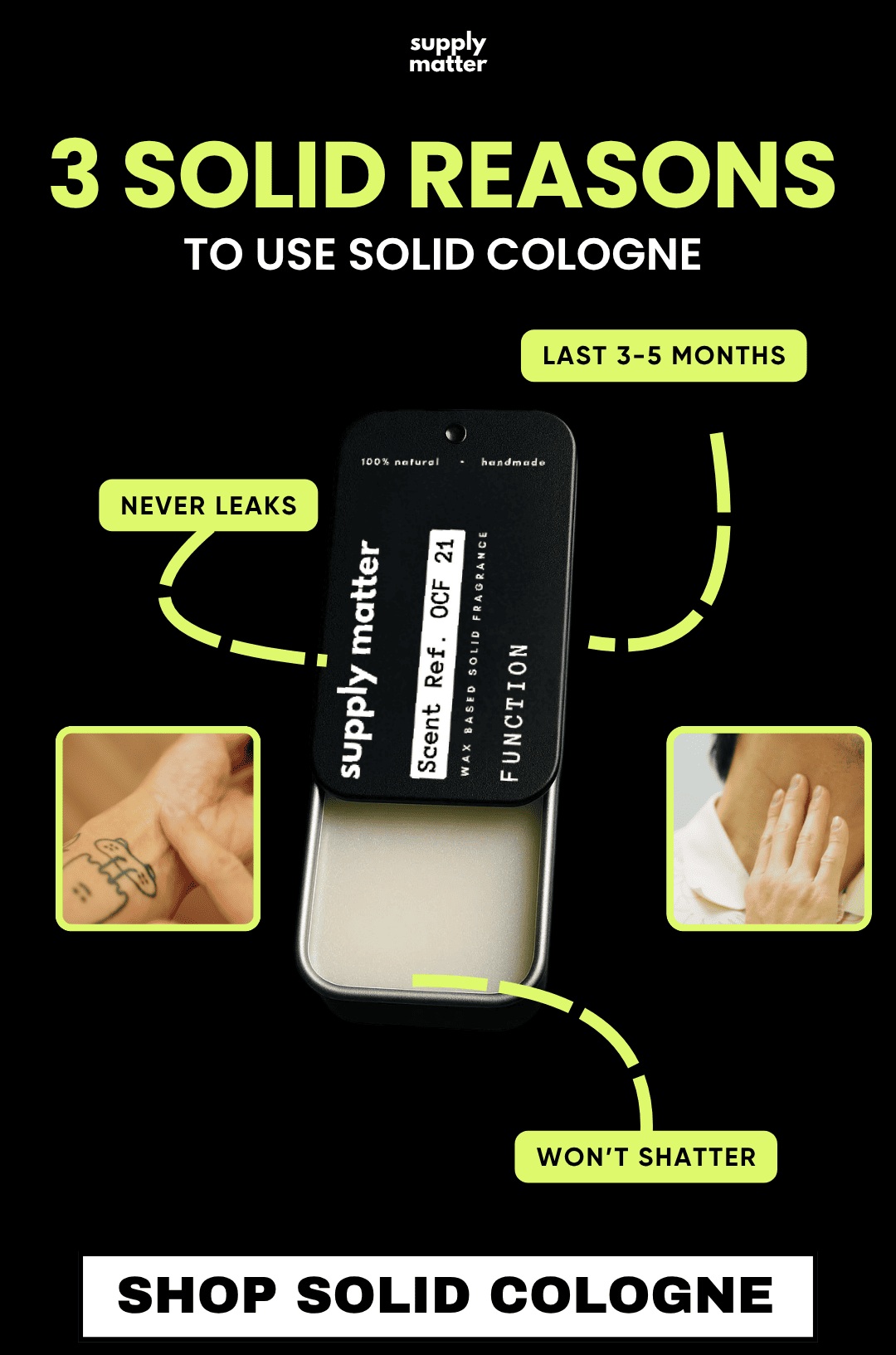 3 features of solid cologne