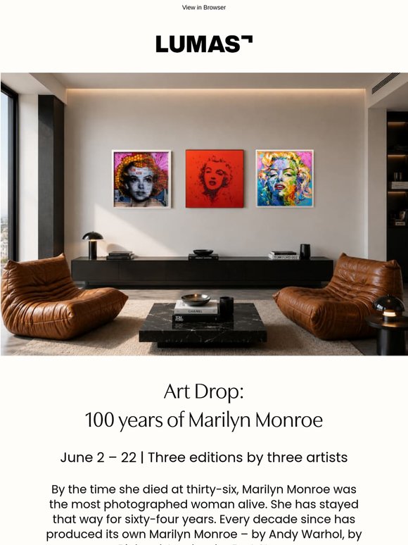 Art Drop Marilyn Monroe – one icon, three visions