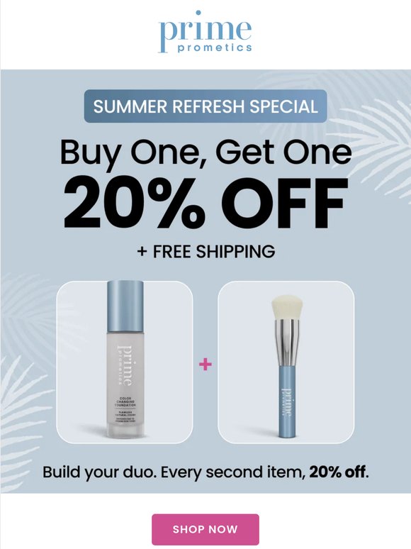 Build Your Duo: 20% OFF Every Second Prime Single