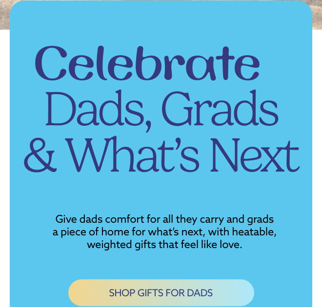 A blue text card. Shop Shop Gifts for Dads.