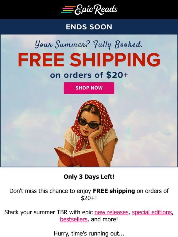 3 days left to get free shipping on $20... 👀
