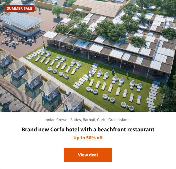 Brand new Corfu hotel with a beachfront restaurant