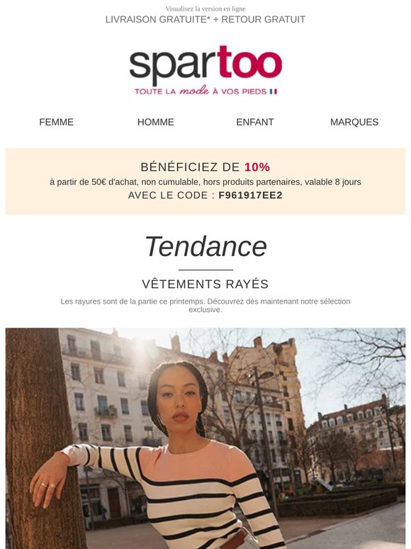 La saison des rayures est arrivée. Livraison offerte.