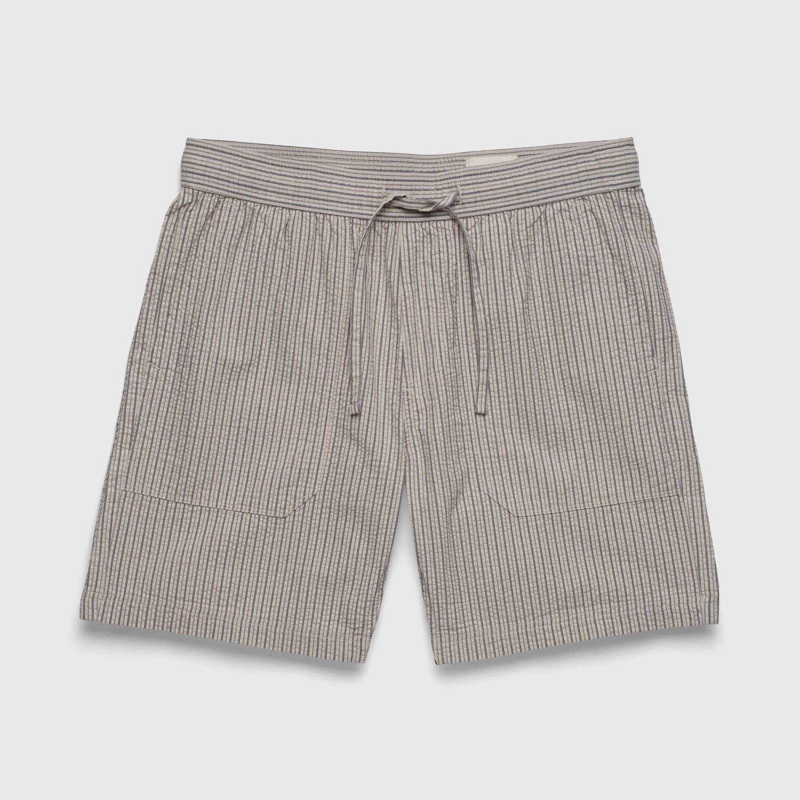 Image of Tyler Crinkle Stripe Drawstring Short - Chinchilla