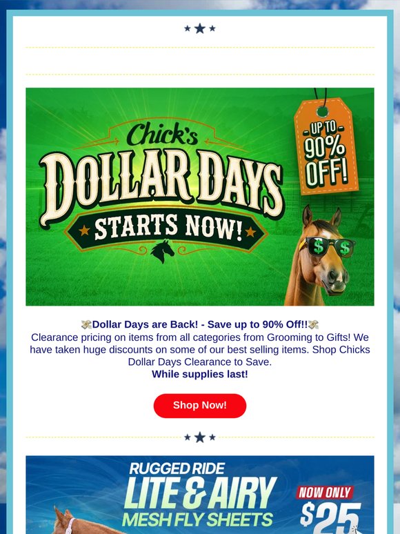 Subject	Dollar Days Preview up to 90% Off 💸