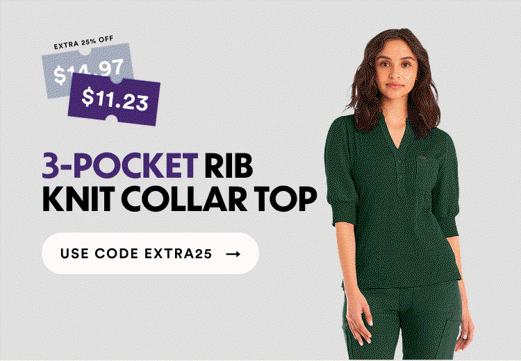 3-Pocket Rib Knit Collar Top | Use Code EXTRA25