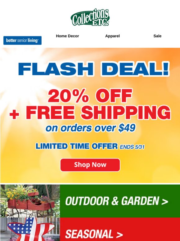 Your Flash Deal Is Here: 20% Off + Free Shipping