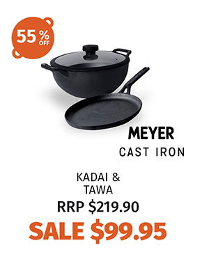 Meyer Cast Iron Kadai & Tawa (2 Piece Signature Combo Set)