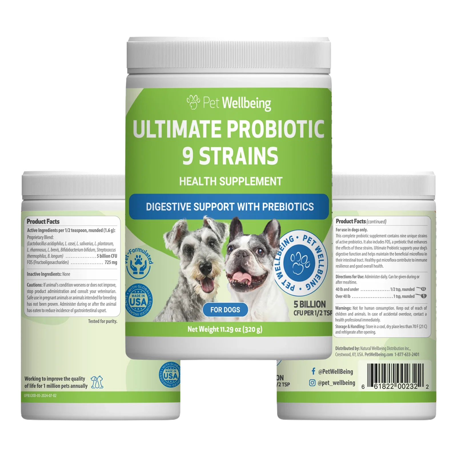 Image of Ultimate Probiotic 9 Strains with Prebiotics - Gut Microbiome Health for Dogs