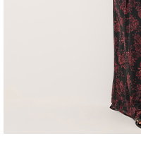 Black & Red Rose Shirred Maxi Dress